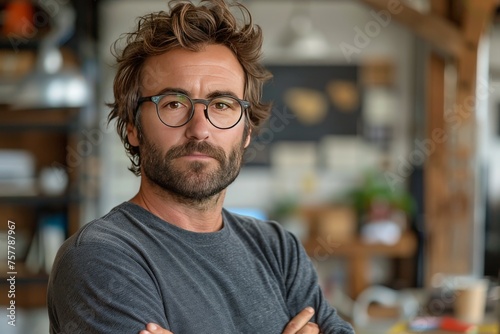 Person Wearing Glasses Up Close