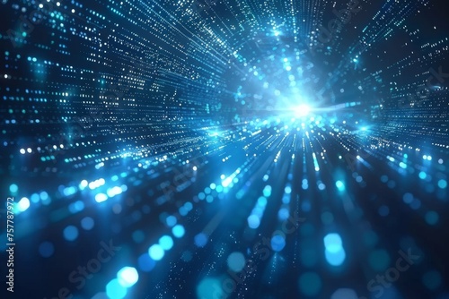 Abstract futuristic technology big data transfer or connecting