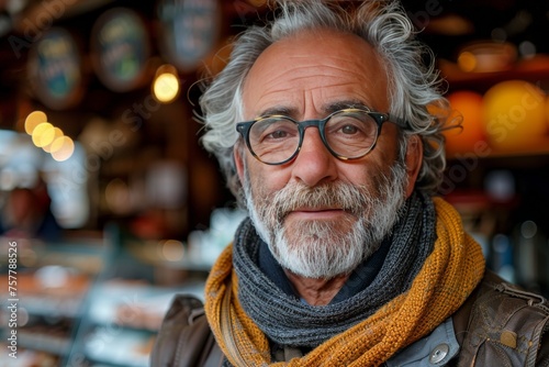 Man Wearing Glasses and Scarf