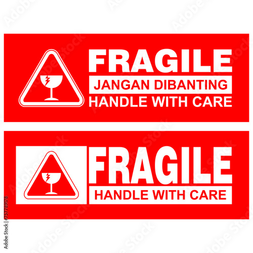 Fragile sticker and stamp vector