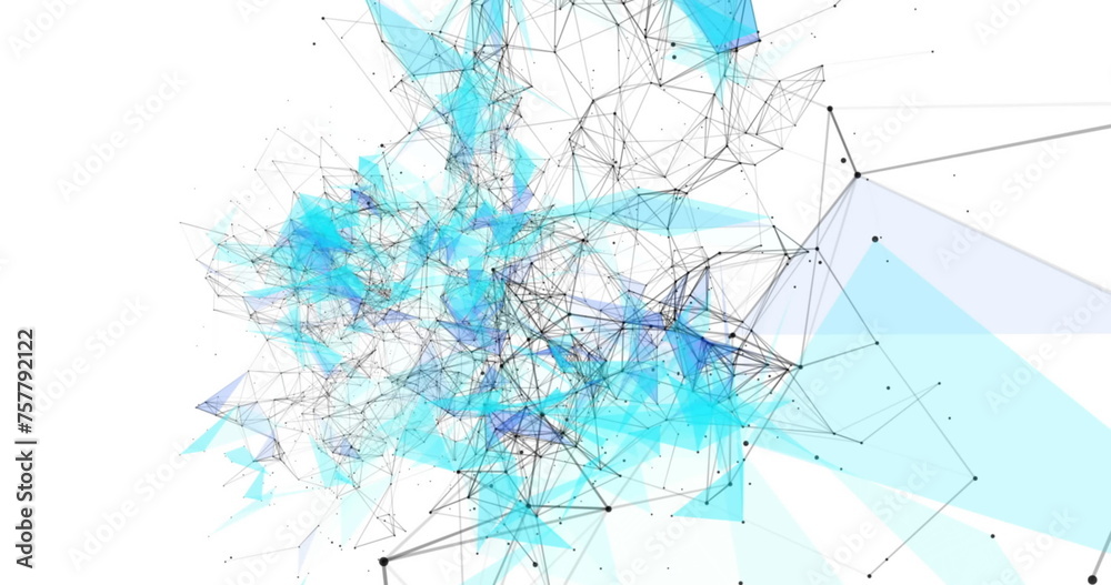 Image of network of connections over data processing on white background