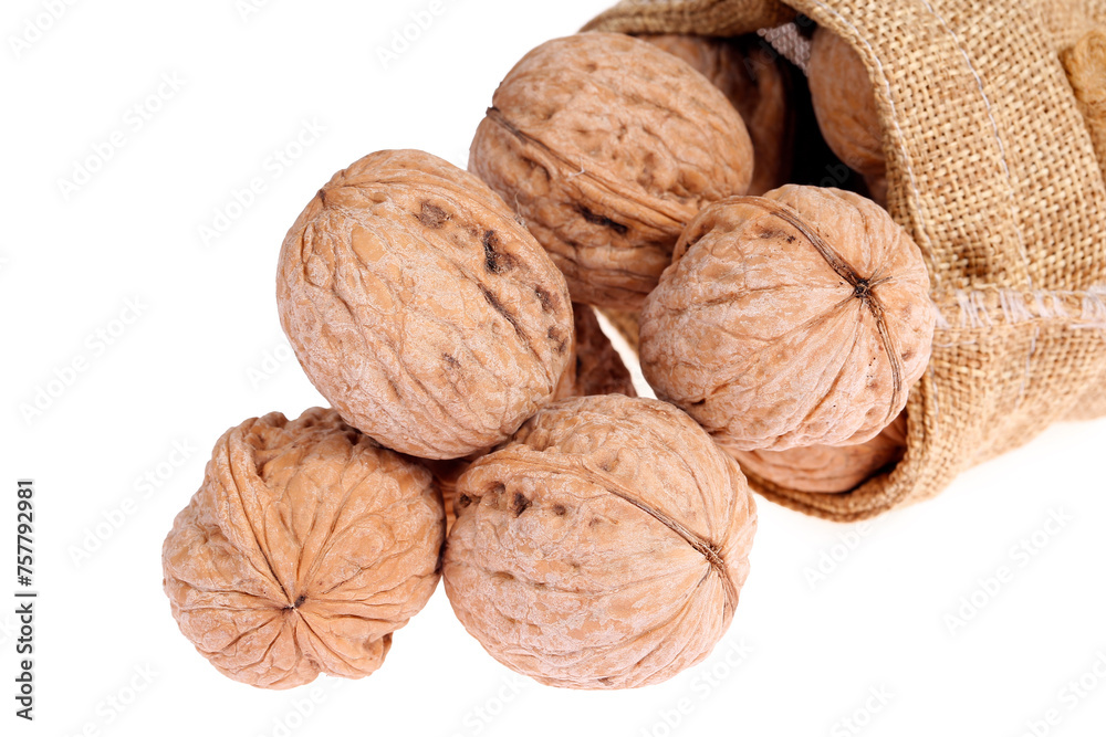 Walnuts are isolated on a white background, Walnuts are isolated on a white background,