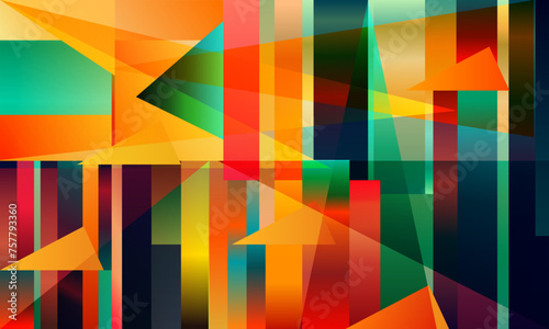 Abstract colorful background with squares and triangle. Vector geometric design. EPS 10 photo