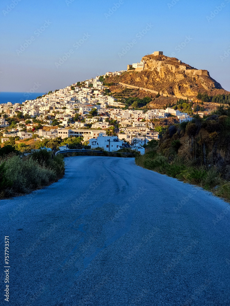 skiros or skyros greek iisland chora city from the west side in summer greece