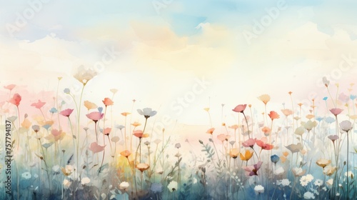 Watercolor Dreamscape: Abstract Floral Artistry © Britta