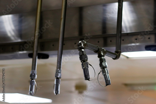 fire and safety system, emergency water dispenser sprinkler under the roof hood usually fixed in kitchen, factories and warehouses to prevent the fire accident
