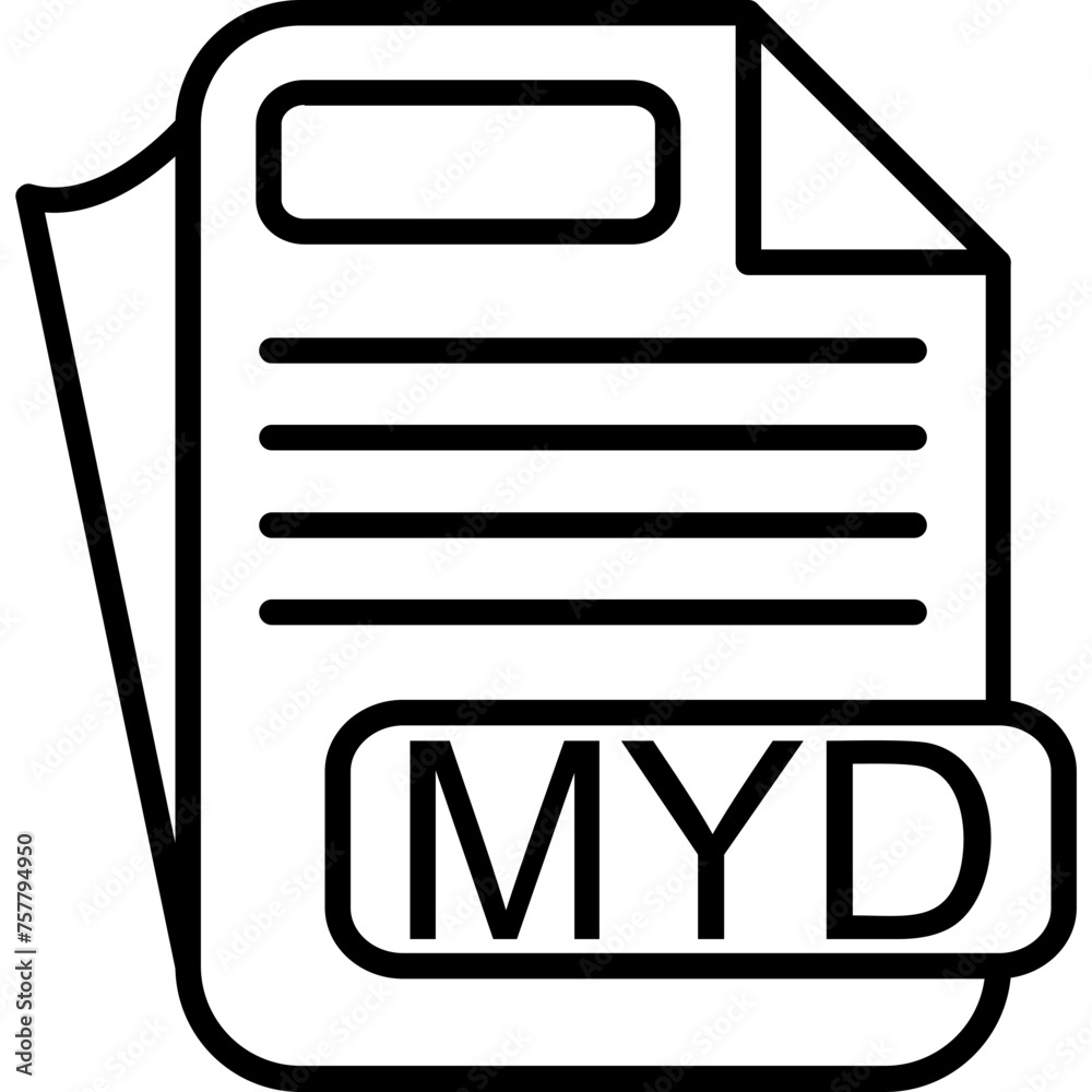 MYD File Format Icon - obrazy, fototapety, plakaty 