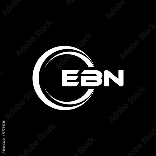 EBN letter logo design in illustration. Vector logo, calligraphy designs for logo, Poster, Invitation, etc.