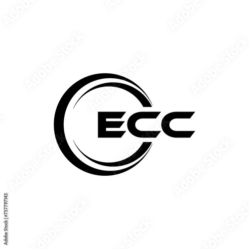 ECC letter logo design in illustration. Vector logo, calligraphy designs for logo, Poster, Invitation, etc.