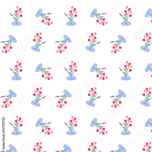 Seamless floral pattern. Endless botanical background. Fresh spring flowers and wildflowers  repeating print. Simple natural texture for textile design  fabric. Colorful graphic vector illustration..