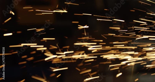 metal shop grinding sparks broll