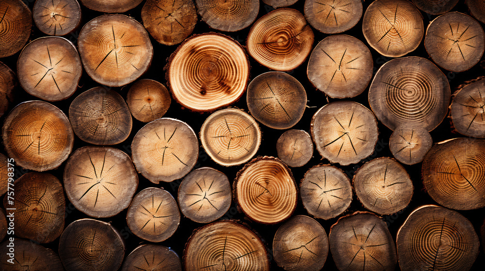 Round wood stumps texture background ..
