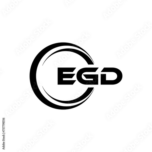 EGD letter logo design in illustration. Vector logo, calligraphy designs for logo, Poster, Invitation, etc. photo