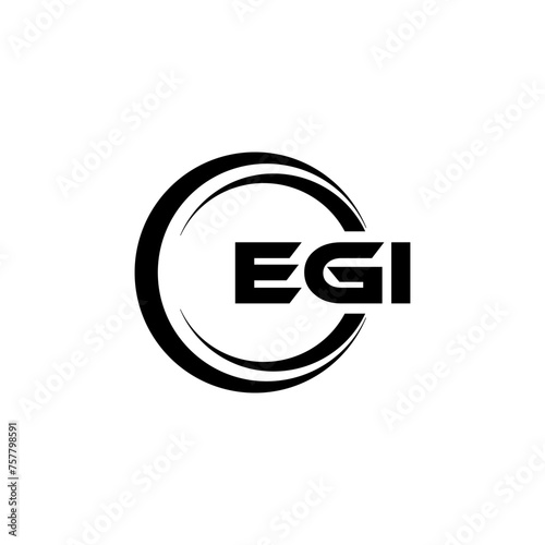 EGI letter logo design in illustration. Vector logo, calligraphy designs for logo, Poster, Invitation, etc.
