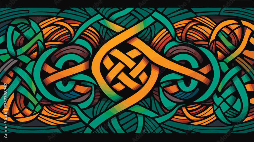 Abstract beautiful colored vector celtic knot patterns. Seamless celtic knot pattern background