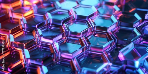 Close Up of Multicolored Hexagonals
