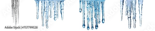 Collection of PNG. Icicles isolated on a transparent background.
