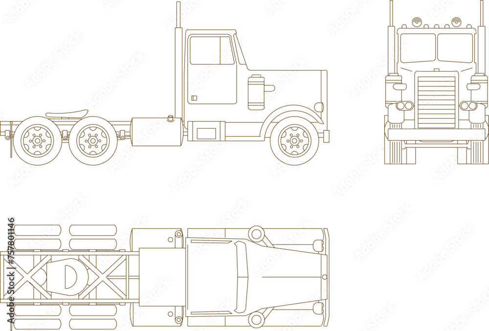 Adobe Illustrator Artwork vector sketch illustration design for car, truck, heavy lifting equipment for the mining industry