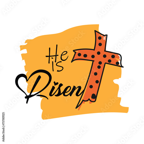 Christian typography design for sticker. The message of the Gospel of Jesus Christ. Bible lesson for kids or use as poster, card, flyer or T Shirt