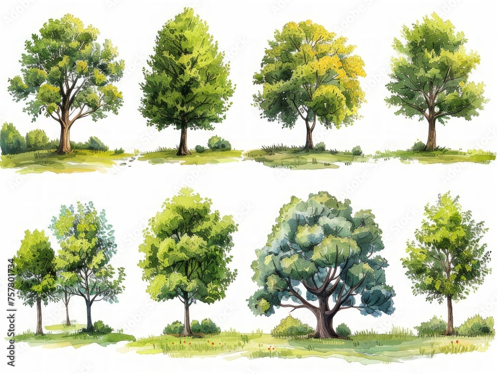 Contemporary Illustrations of American Elm Trees Generative AI Contemporary Illustrations of American Elm Trees Generative AI