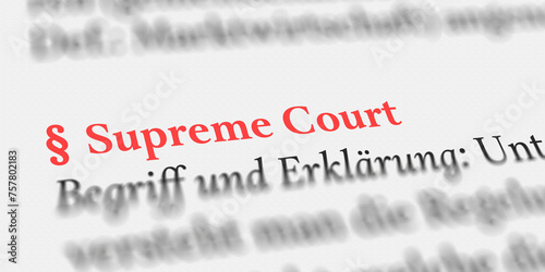 Das Wort Supreme Court im Buch erklärt mit Paragraph Zeichen