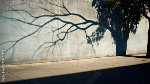 Shadows hanging on concrete walls ..