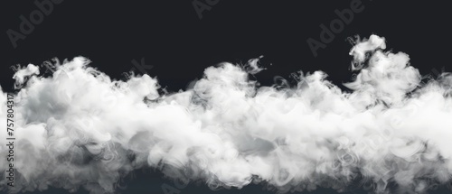A white smoke cloud over a transparent background with an overlay of fog. Modern illustration of smoky mist on the ground, a meteorological phenomenon or condensation.