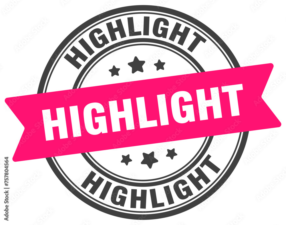 highlight stamp. highlight label on transparent background. round sign highlight stamp. highlight label on transparent background. round sign