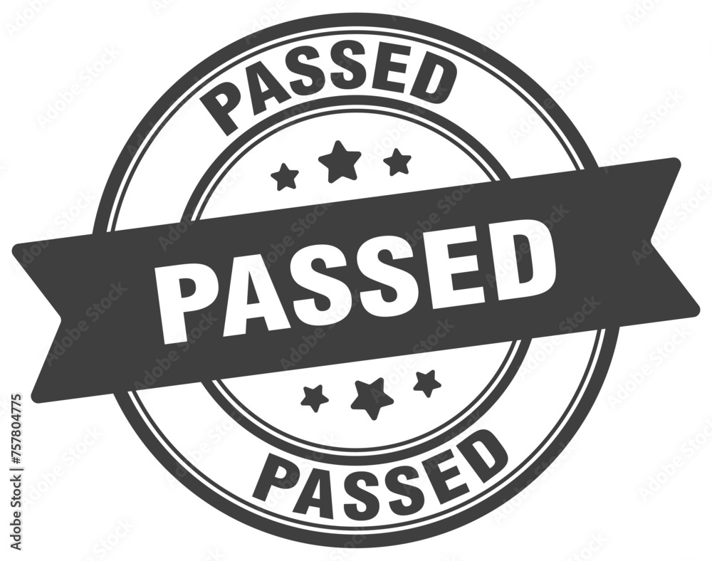 Fototapeta premium passed stamp. passed label on transparent background. round sign