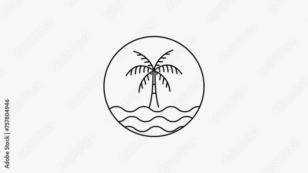 tropical palm tree at nature animation video , beach or ocean landscape travel with emblem clip art motion graphic design tropical palm tree at nature animation video , beach or ocean landscape travel with emblem clip art motion graphic design
