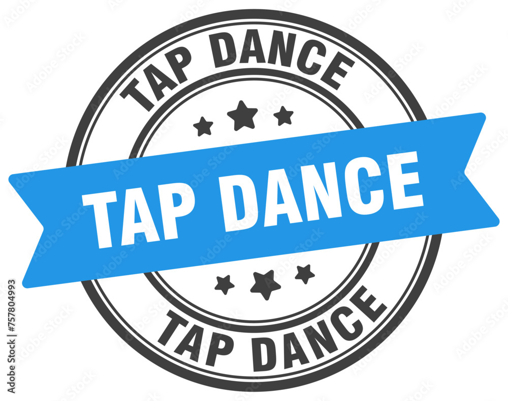 tap dance stamp. tap dance label on transparent background. round sign