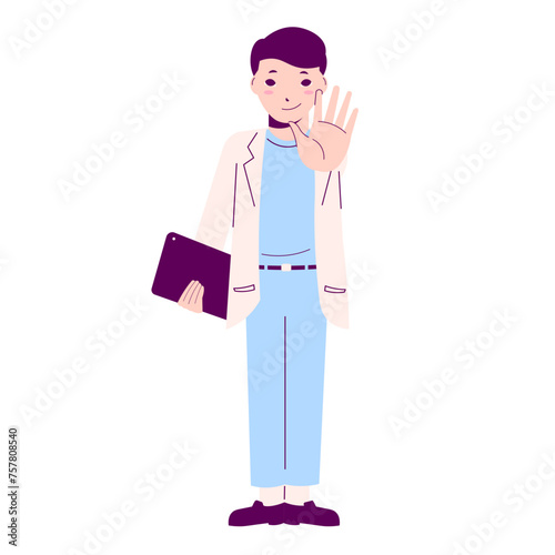 Doctor with Stop Gesture