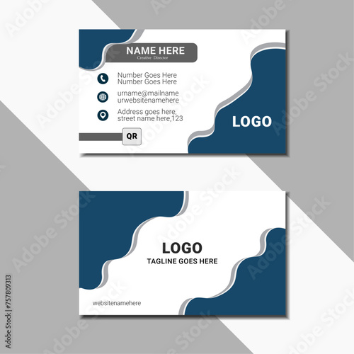 Modern business card design, double sided business card design template.