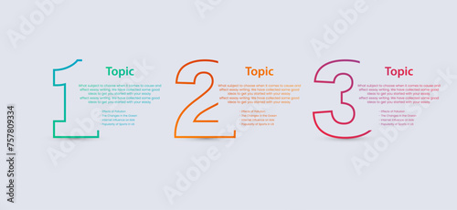 3 Option of infographic templates design. used in business and finance process vector, illustration