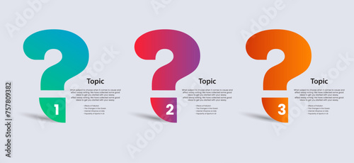 Question Options of infographic templates design used in business and finance process vector, illustration