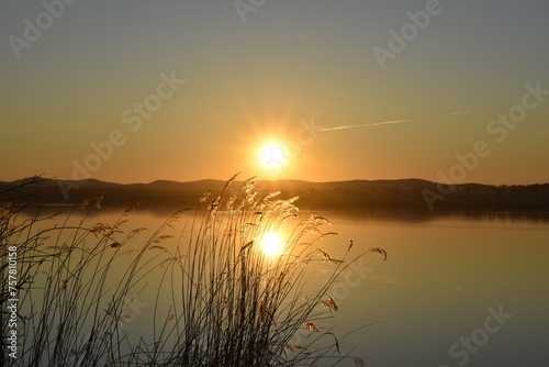 Sunset over the lake.