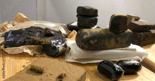 Fotografi Blocks of fresh Hashish