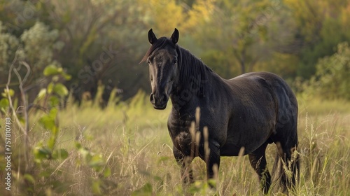 Hillside Black horse © EMRAN
