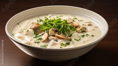 Creamy Chowder in White Bowl