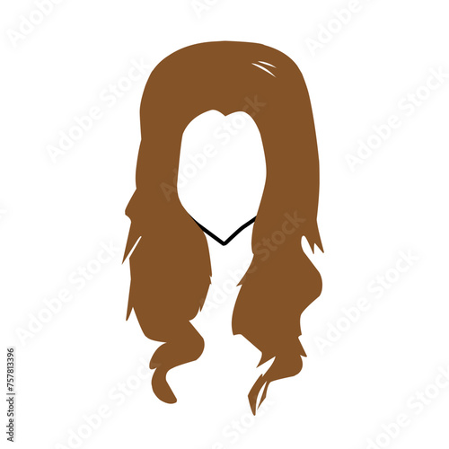 Vector design for a beautiful collection of women's hairdos, brown in color.