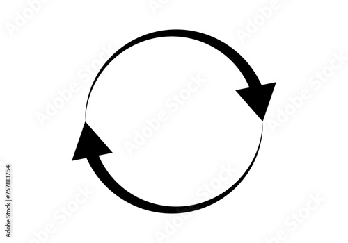 Icono negro de flechas que indican rotar o girar. 