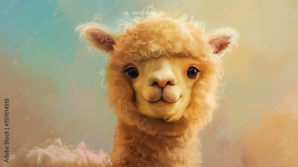 Cute alpaca in the farm. Alpaca portrait. Cute alpaca in the farm. Alpaca portrait.