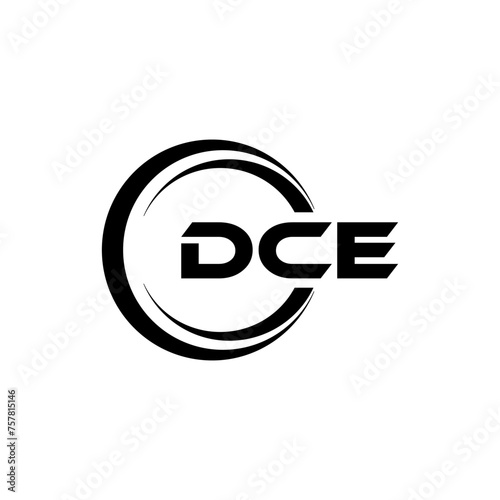 DCE letter logo design in illustration. Vector logo, calligraphy designs for logo, Poster, Invitation, etc. photo