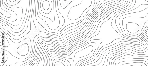 Topographic map background geographic line map pattern .panorama view black color wave curve lines .geographic mountain relief abstract grid .the concept map of a conditional geography map . photo