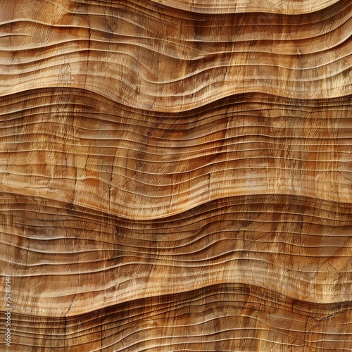 A Wooden Surface With a Wavy Pattern