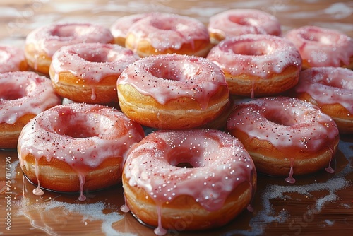 sweet donuts with sprinkles and sprinkles