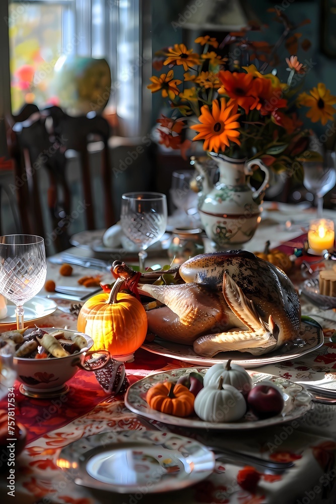 Fototapeta premium Autumn Harvest Thanksgiving Table