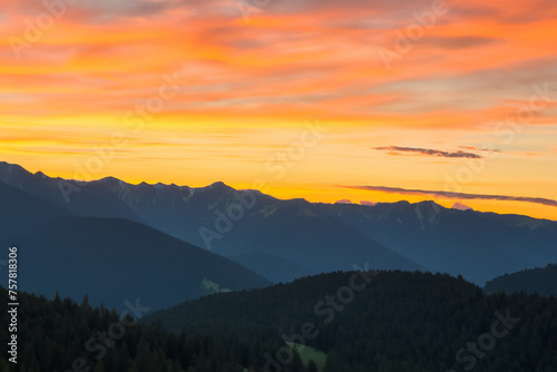 sunset at mountain background