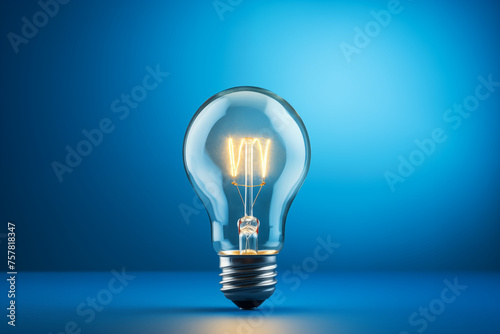 a light bulb symbolizing great ideas and innovation against a serene blue horizontal background