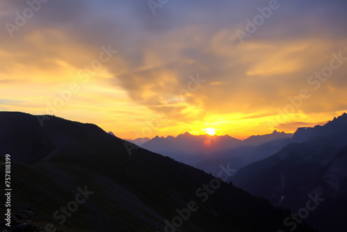 sunset at mountain background